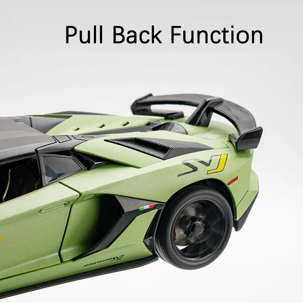 1/24 AVENTEDOR SVJ63 Countach Sports Car Alloy Model Toys Diecasts & Toy Vehicles Sound and Light Collection for Kids Boys Gifts