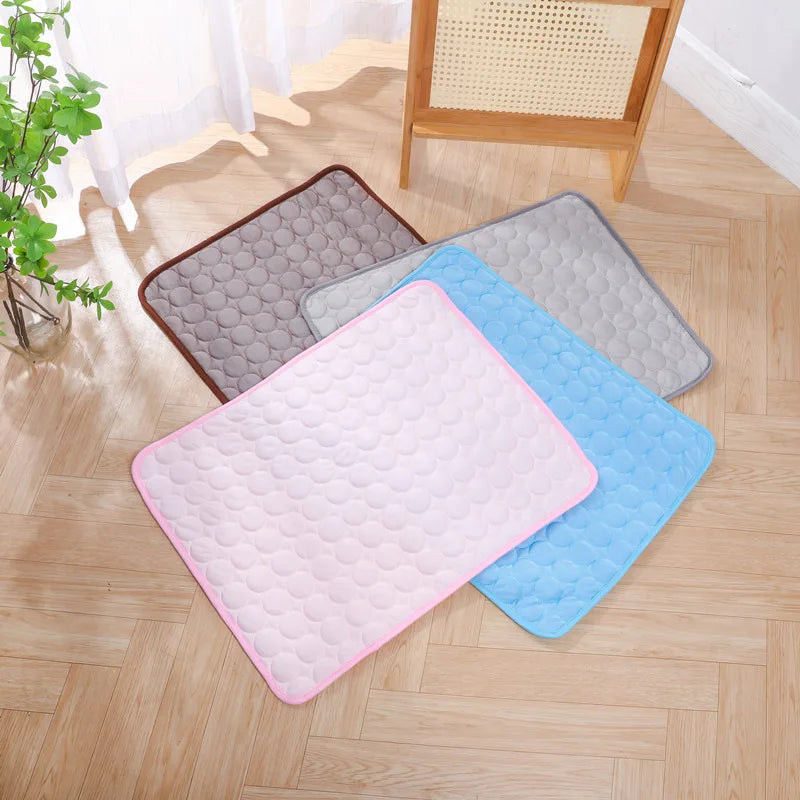 Pink Summer Cooling Pet Mat, Gel Ice Pad Dogs & Cats, Breathable Non-Slip Bed