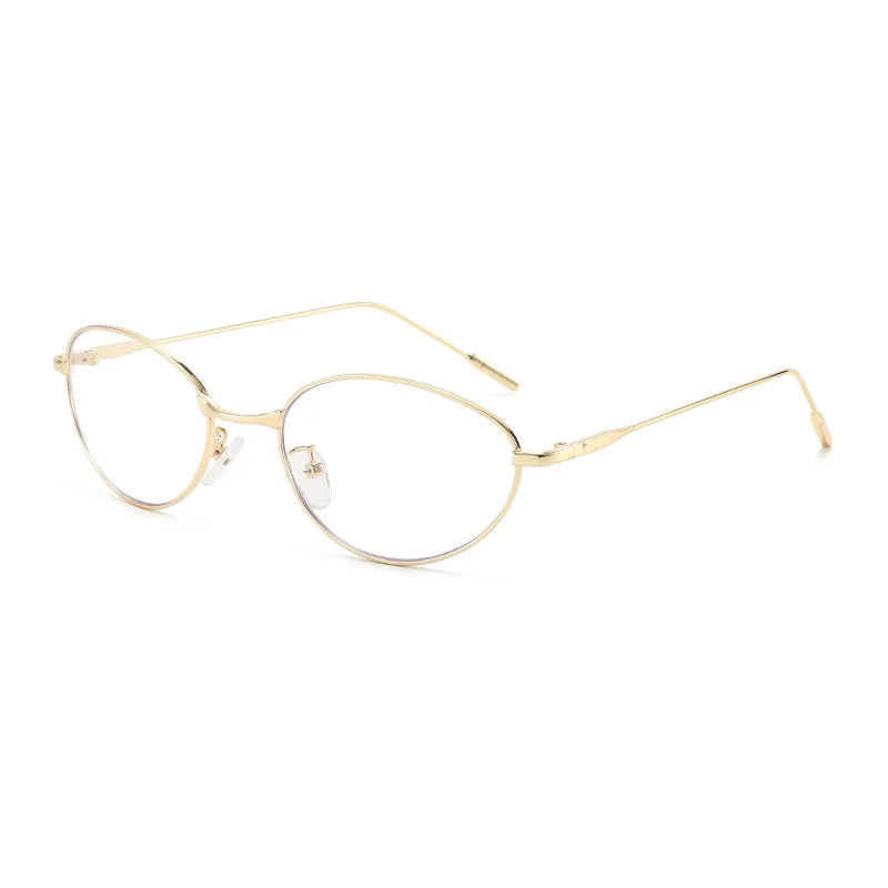 JNPCXI New Ins Popular Fashion Cat Eye Color Women Luxury Metal Sunglasses Brand Designer Oval Shades UV400 Men Sun Glasses