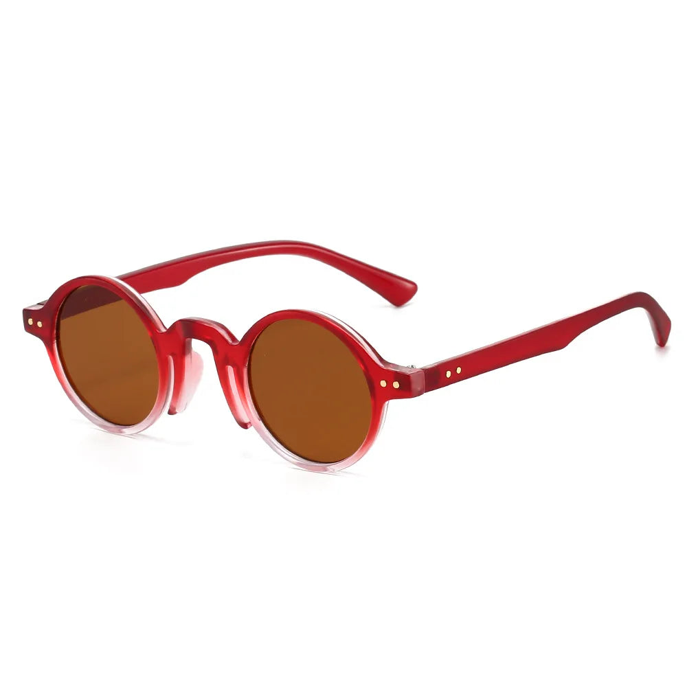 JNPCXI New Retro Fashion Small Frame Round Women Sunglasses Luxury Rivet Casual Men Sun Glasses UV400