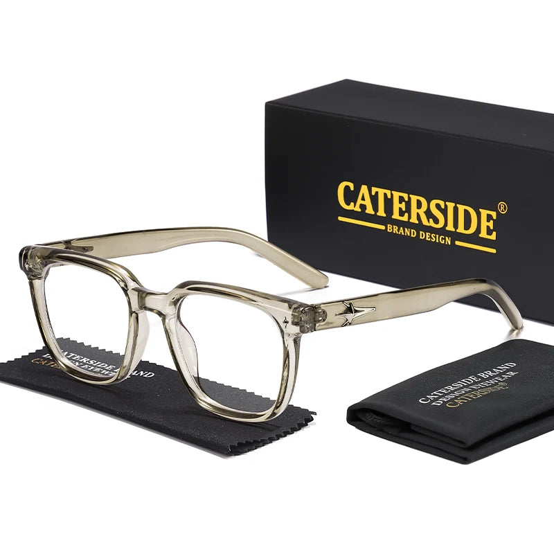 CATERSIDE Minimalist Anti Blue Light Glasses Men Brand Design TR90 Square Frames Eyewear Fashion Women Optical Eyeglass Frame