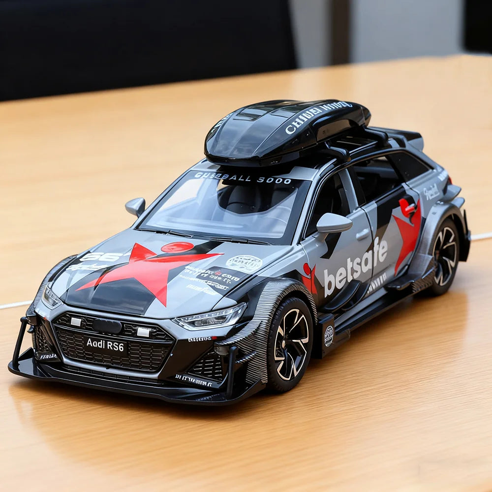 1:32 Scale RS6 RS7 Alloy Sport Car Models Diecast Toys Doors Opened with Sound Light Pull Back Miniature Vehices Christmas Gifts