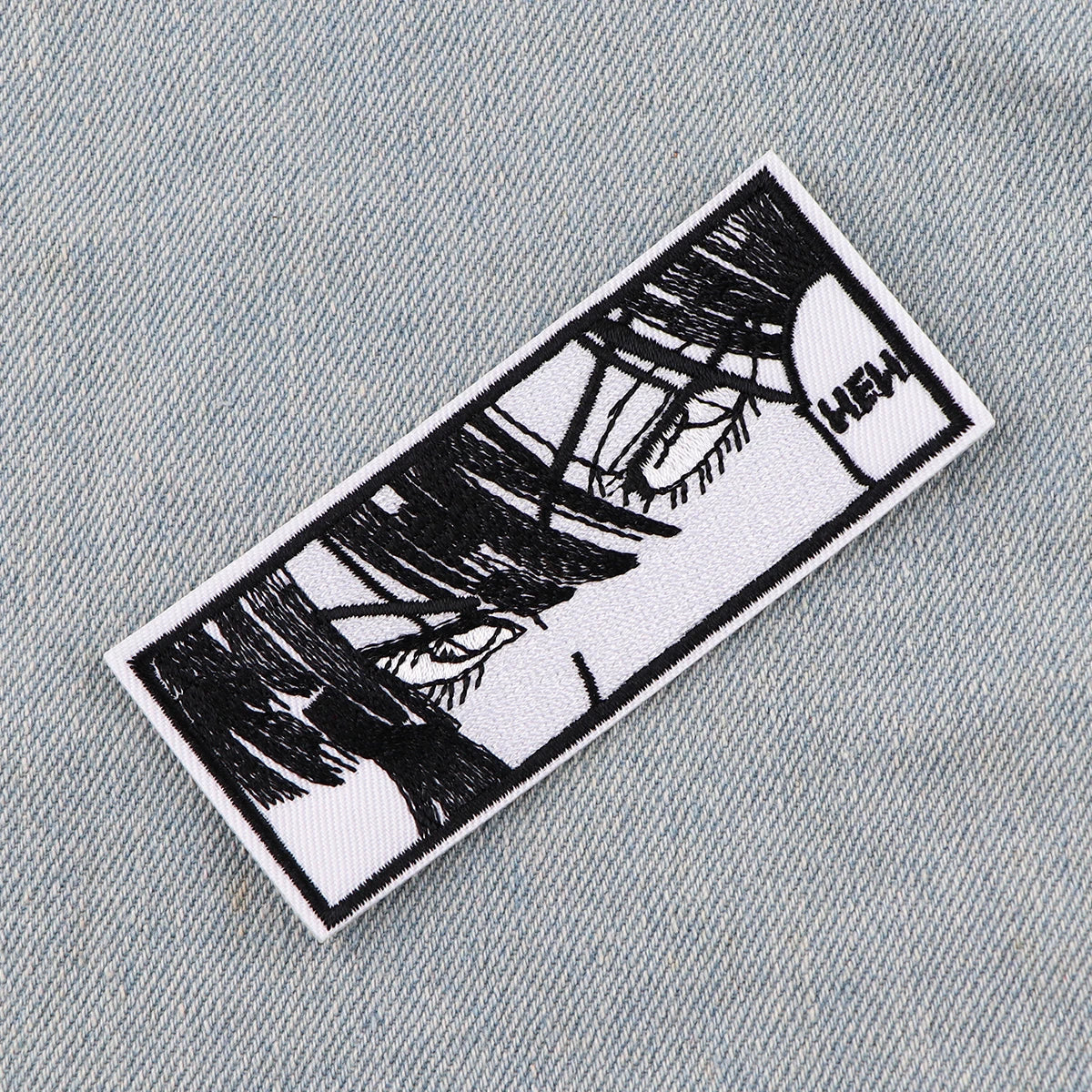 Manga Girl Embroidered Patches for Clothing Anime Eye Cool Patches on Clothes Stickers Iron on Patches Stripes Diy Appliques