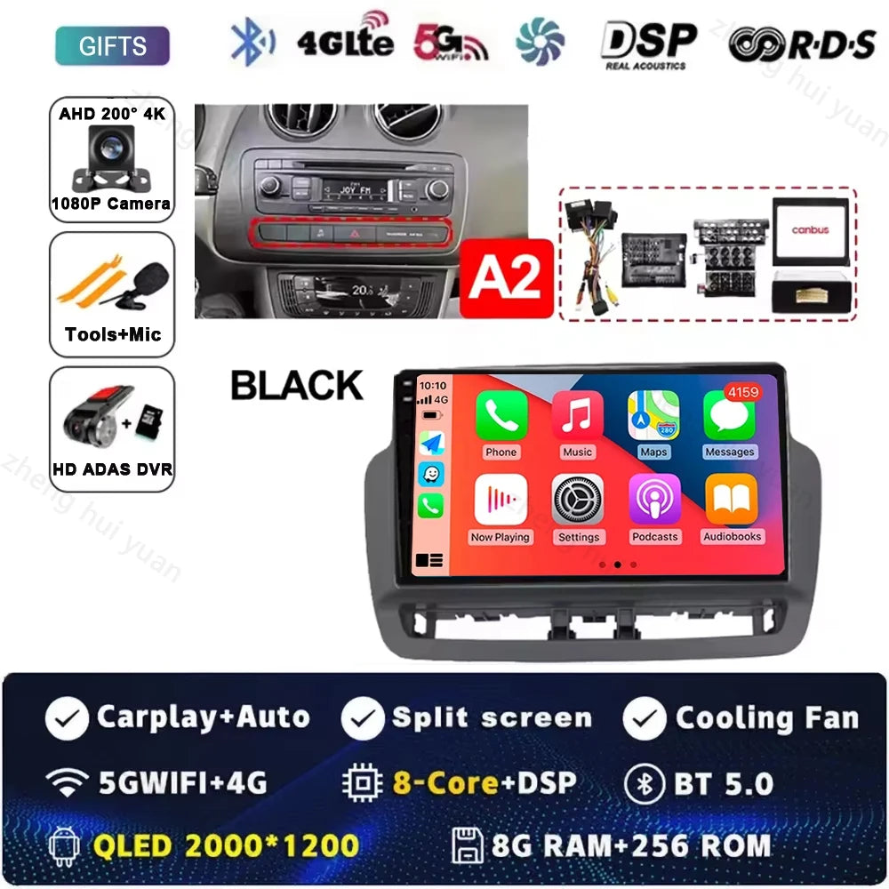 Android 15 For SEAT LBIZA 2012 2013 2014 2015 Auto Radio Car Multimedia Video Player GPS Navigation QLED Touch Screen 5G WIF