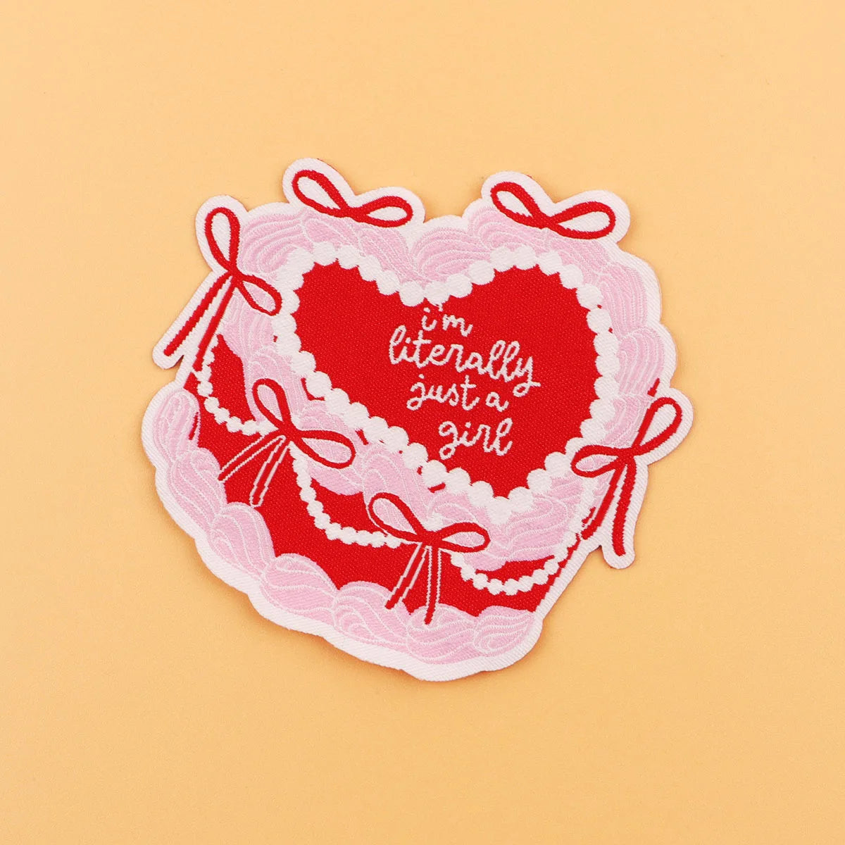 Cake Quotes Embroidery Patch just a girl Iron On Patches For Clothing Thermoadhesive Patches On Clothes DIY Sew Badges