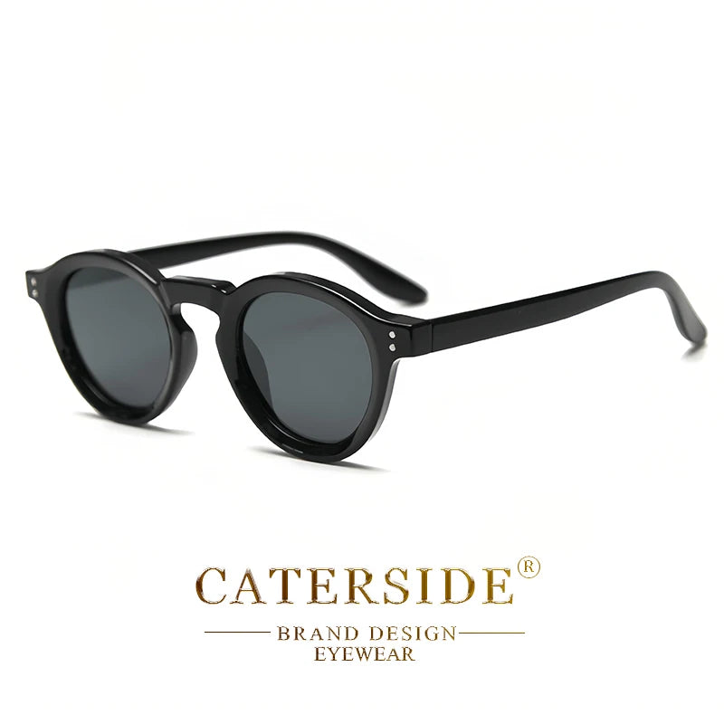 CATERSIDE Round Polarized Sunglasses Men Retro TR90 High-Quality TAC Lenses Sun Glasses Women Driving Fishing Eyewear Travel
