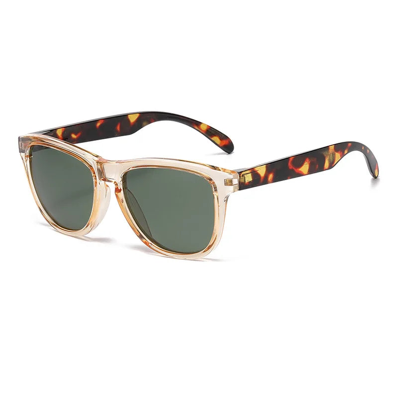 JNPCXI New Retro Polarized Men Square Sunglasses Shades Fashion Trending Gradient Blue Black Mirror Women Travel Sun Glasses