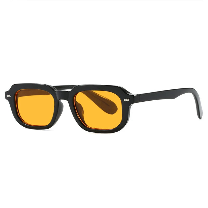 JNPCXI New Fashion Square Sunglasses Women Black Tea Shades UV400 Retro Trending Men Punk Rectangle Leopard Sun Glasses
