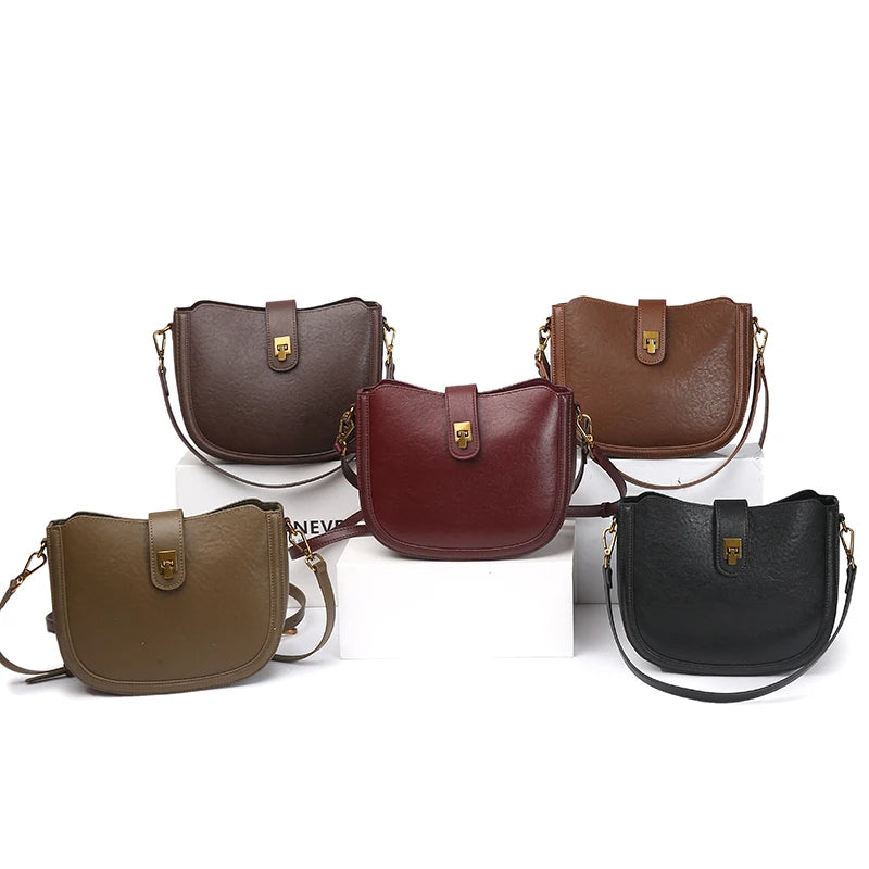 Woman Cowhide Genuine Leather Shoulder Bag Ladies OL Top grain Leather Handbag Female Fashion Luxury Design Crossbody Bags