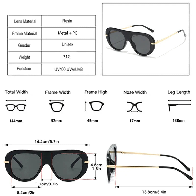 JNPCXI New Retro Pilot Sunglasses Women Fashion Gradient Shades UV400 Men Leopard Green Punk Sun Glasses