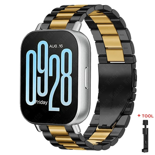 22mm Black Gold Bracelet Strap Redmi Watch 5/5 Lite & 3 Active/3 Lite Wristband