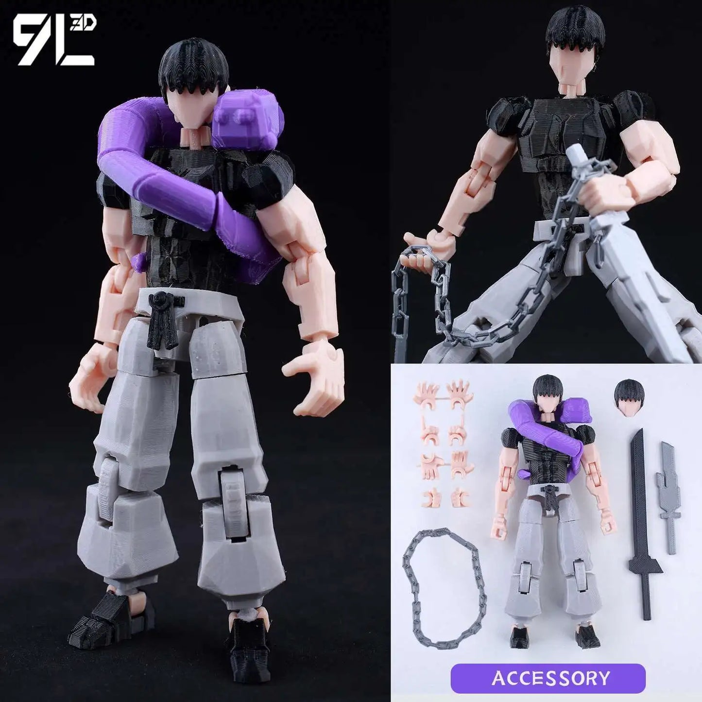 9L 3D Printed Anime Jujutsu Kaisen Sukuna Dummy 13 Shapeshift Action Figures 19