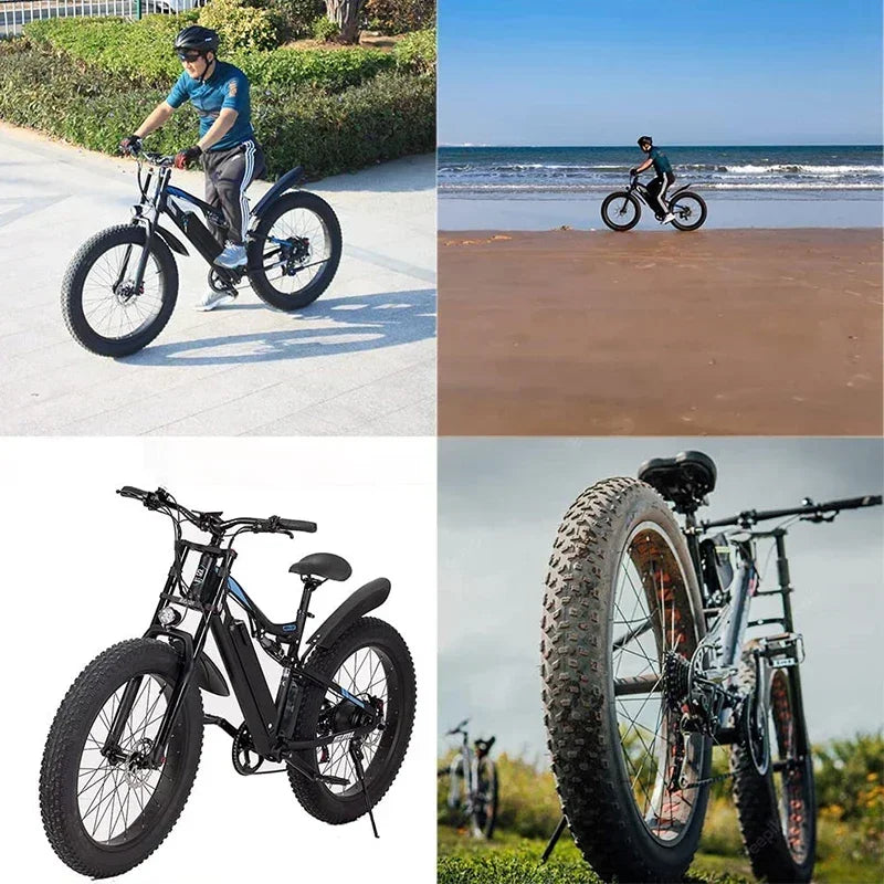 BUCKLOS E-bike Bike Air Supension Fork 26*4.0 Inch Snow Fatbike Front Fork Double Shoulder MTB Fork 135x9mm Travel Air Forks