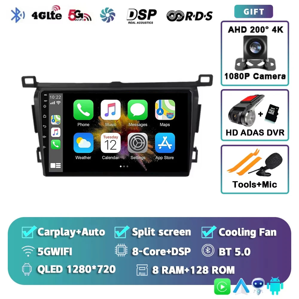 WIFI 4G Car Radio For Toyota RAV4 2013 2014 2015 2016 2017 2018 2019 XA40 RHD Android 15 Auto Wireless Carplay Car Multimedia DI