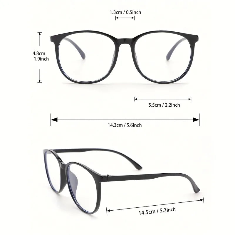 2pcs Ladies' Large Frame Round Glasses Suitable for Business and Office Use Suitable for Gifting To Friends and Family Daily Use
