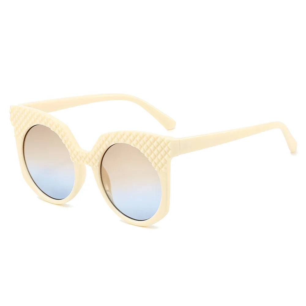 JNPCXI Fashion Oversized Women Sunglasses Retro Round Green Shades UV400 Men Gradient Sun Glasses