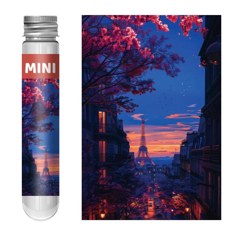 150 Pieces "Night in Paris" Mini Test Tube Puzzle Adult Cartoon Puzzle Toy Mini 150pcs  Mini Size Puzzle Friends Loves Gift