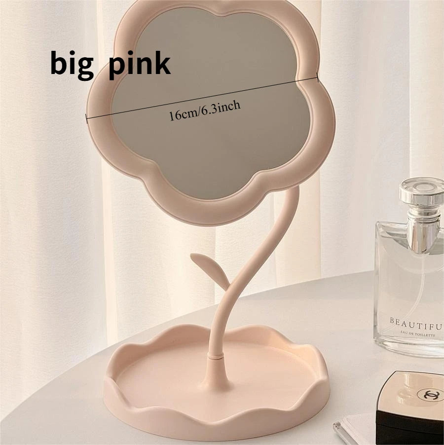 Desktop Sunflower Shape Vanity Mirror: Cute Detachable Jewelry Holder Makeup Mirror for Girls, High-Definition Touch-Up