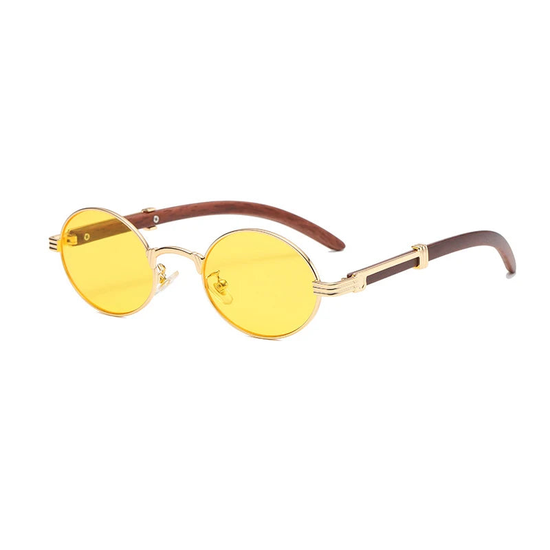 CATERSIDE 2022 Luxury Brand Designer Glasses Man Retro Classic Round Oval Sunglasses Men Fashion Popular Travel Wooden Shades