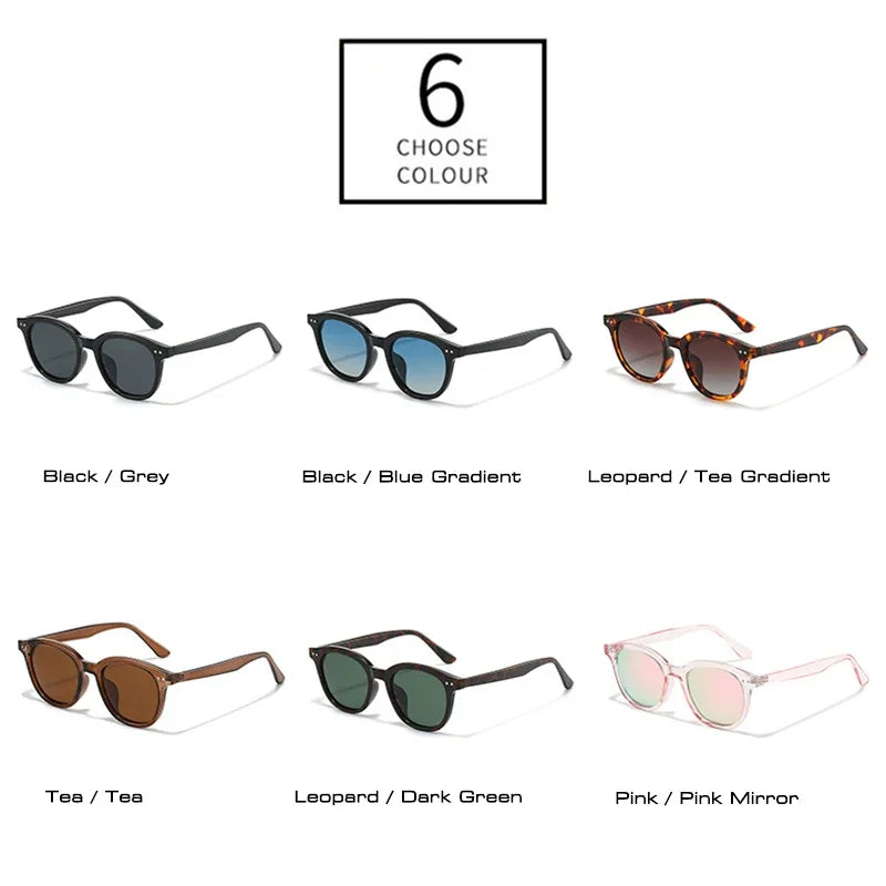 JNPCXI New Fashion Round Polarized Men Rivets Sunglasses Shades UV400 Retro Gradient Mirror Women Luxury Sun Glasses