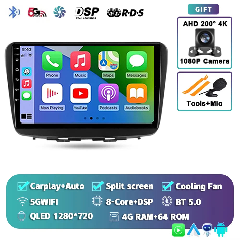 For Suzuki Baleno 2 2015 - 2022 2K 12+256 QLED Android 15 CarPlay Car Radio Multimedia Video Player GPS stereo Head Unit 4G WIFI