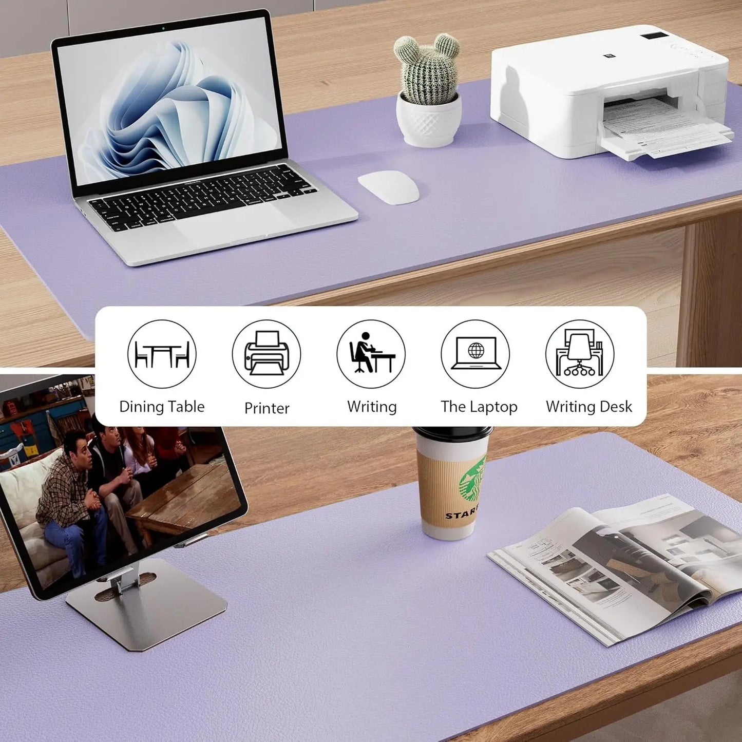 XXL Mouse Pad Office Desk Pad ,PU Leather Desktop Keyboard Desk Mat Gaming Mousepad Desk Writing Pad for School /Home/Office