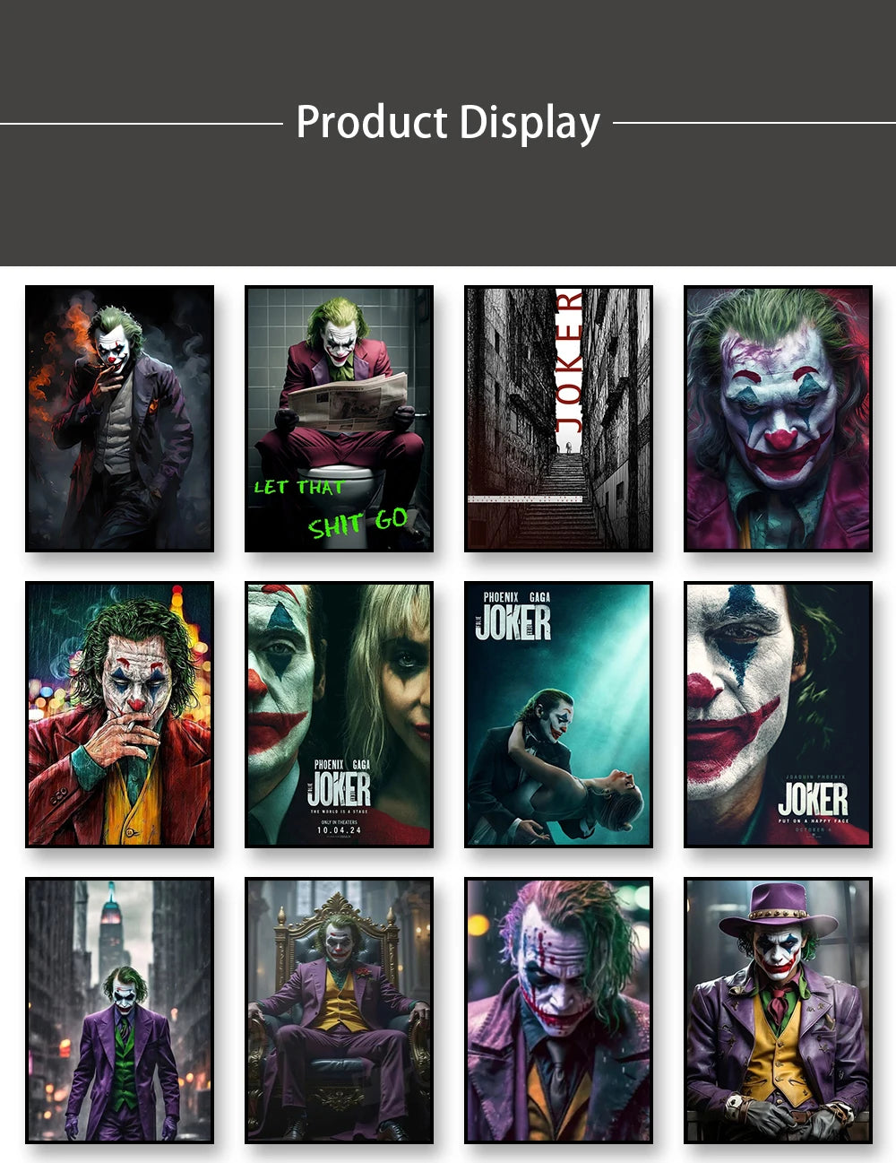 MINISO Movie JOKER Scene Canvas Wall Art Painting Home for Modern Room Decor 15