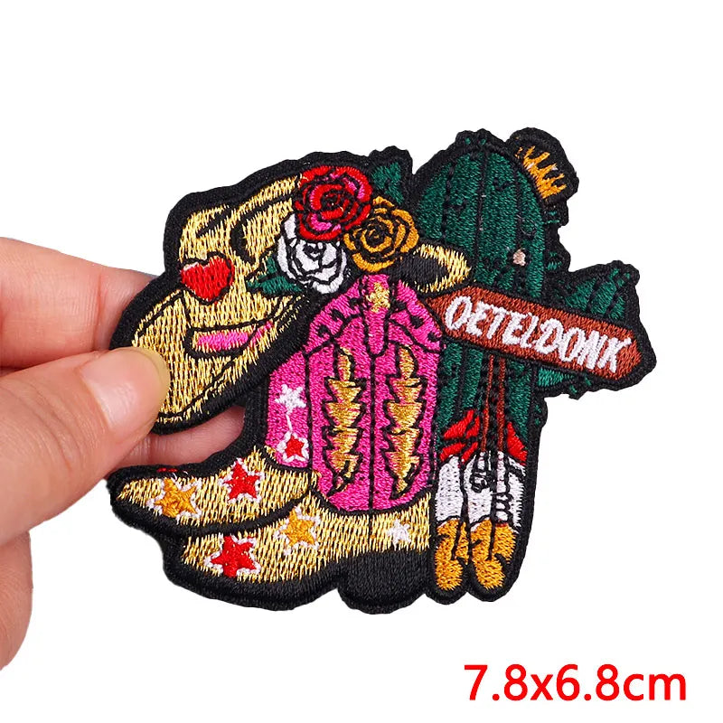 Netherland Oeteldonk Emblem Embroidery Patch Iron On Patches For Clothes DIY Star Heart Carnival For Netherland Embroidery Patch