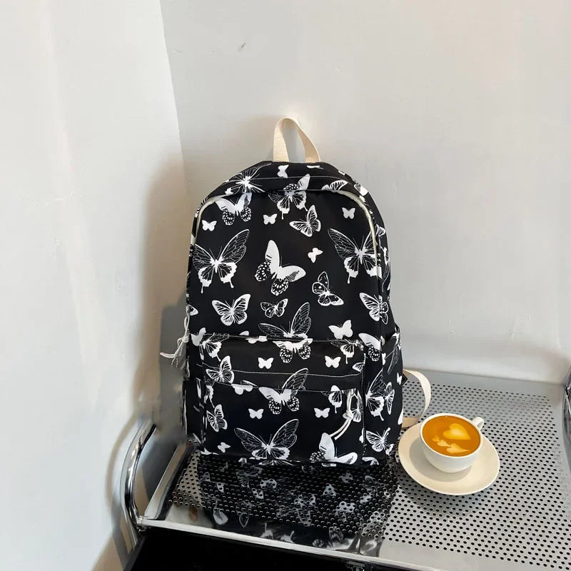 Fashion Butterfly Pattern Korean Women Backpack Student Backpack for School Book Storage and Travel Organizer рюкзак с экраном