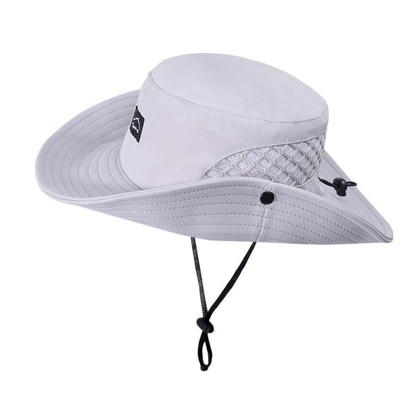 Xinbaoguan 100% polyester 9228 summer men's breathable sun shading large brimmed basin hat sun protection fisherman hat