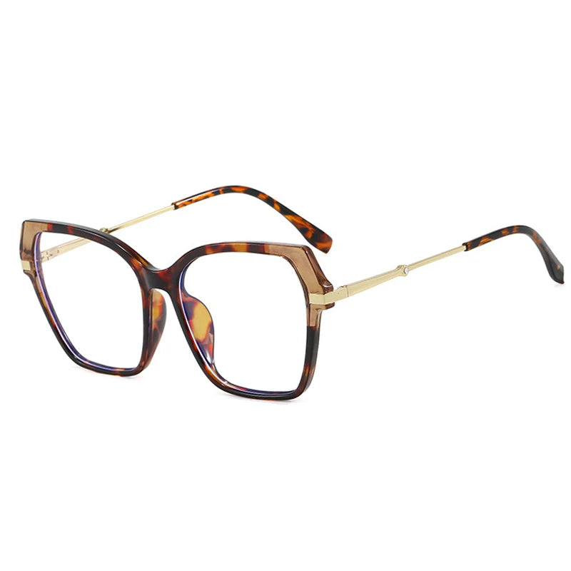 JNPCXI New Polygon Square Double Color Sunglasses Women Fashion Gradient Shades Men Eyeglass Frame