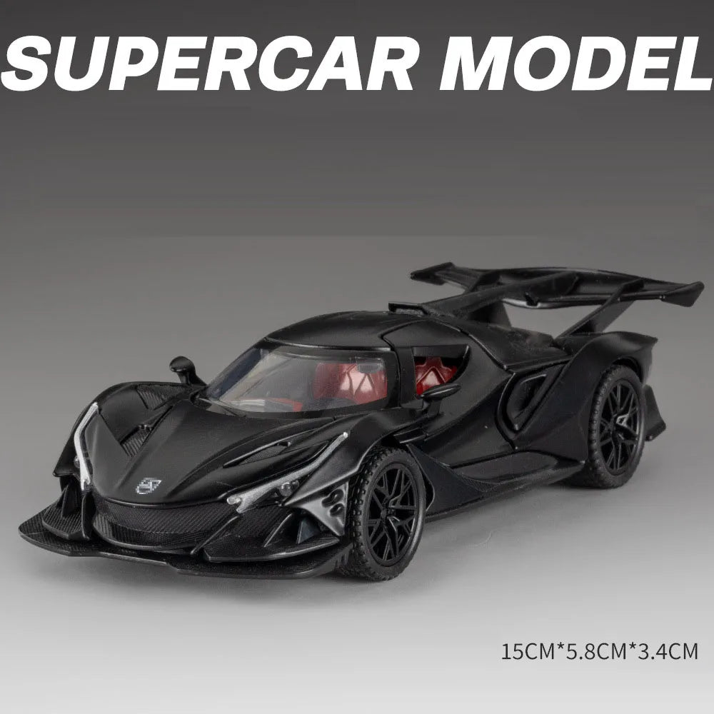 1:32 Apollo EVO IE Model Toys Diecast Alloy Car Sound Light Rear Wheel Return Force Doors Opened Miniature Supercar Fashion Gift