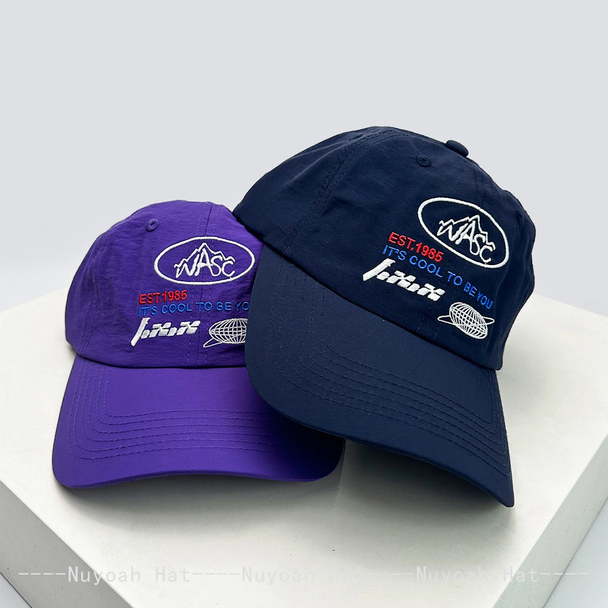 New Unisex Quick Drying Letter Embroidery Baseball Hats Sunshade Color Block Breathable Outdoor Peaked Caps Versatile Personal