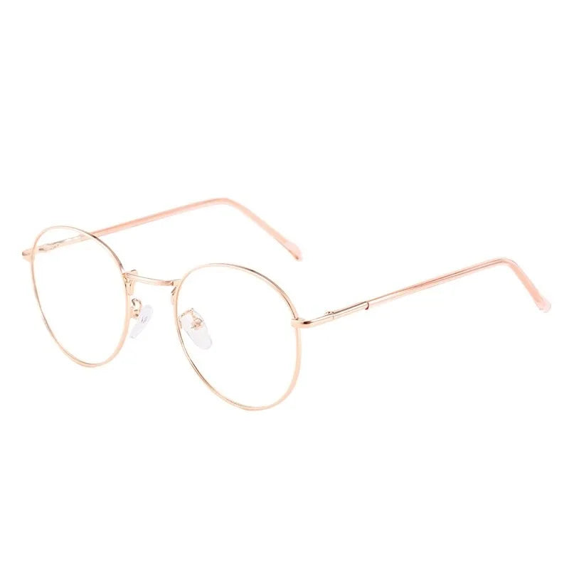 Photochromic Glasses Women's Men's Outdoor Color-changing Glasses Metal Oval Frame with Replaceable Lens Glasses Student Glasses