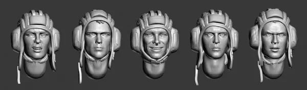 5pcs 1:35 Die Casting Resin Model Assembly Kit Character Head Model Replacement Modification Unpainted