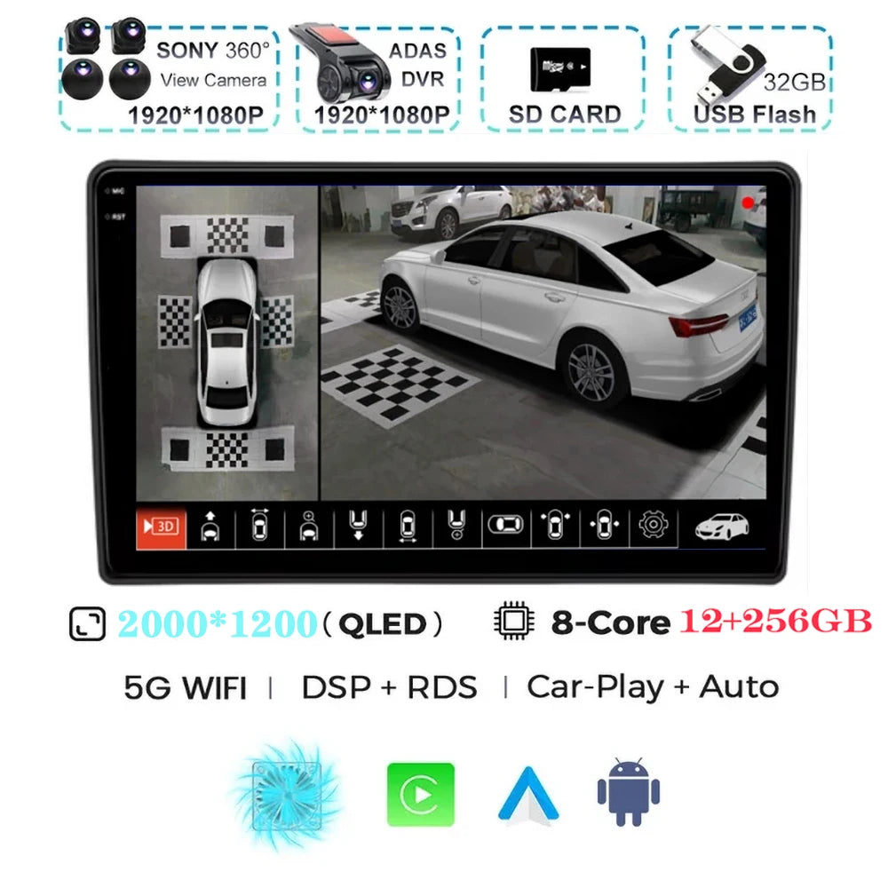 For Citroen C5 2008 2009 2010 2011-2017 Android 15 Carplay Auto Car Radio Multimedia Video Player Navigation GPS No 2Din 2 Din