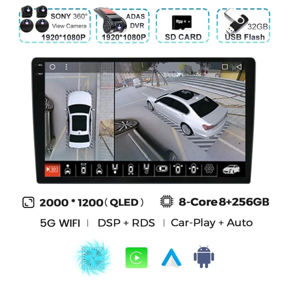 Android 15 Car Radio For For Audi A4 II 2 B6 III 3 B7 2000-2009 S4 2002-2008 RS4 2005 - 2009 Multimedia Video Player Carplay