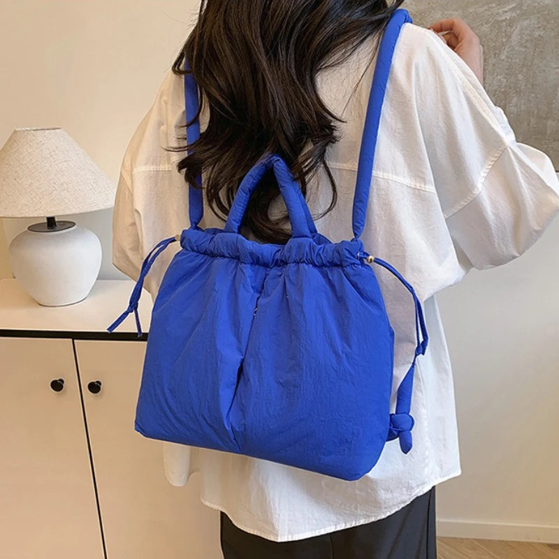 New Korean Fashion Fabric Shoulder Bag Soft Down Crossbody Bag Mini Tote Purses for Women Underarm Bags Handbags and Purses