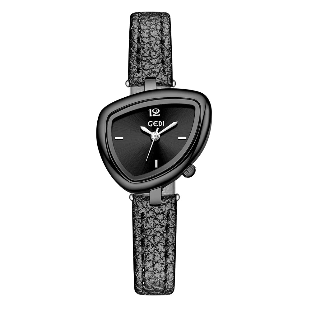 GEDI Quartz Ladies Watches Luxury Niche Small Vintage Watch Woman Leather Strap Wristwatches Fashion Casual Simple Watches Gifts
