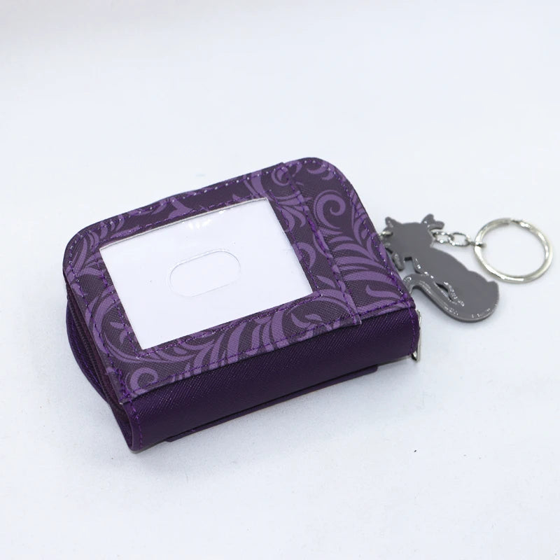 Coraline Face Circle Zip Wallet PU handbag multi-card folding pocket wallet