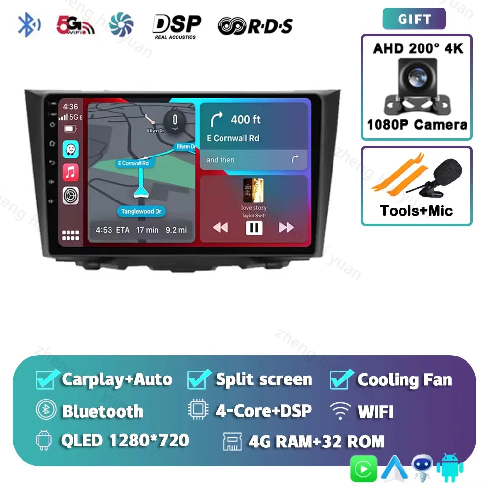 CarPlay Auto Android 15 For Suzuki Kizashi 2009 - 2015 Car Radio Multimedia navigation video DVD Autoradio Stereo 2din 4G+BT GPS