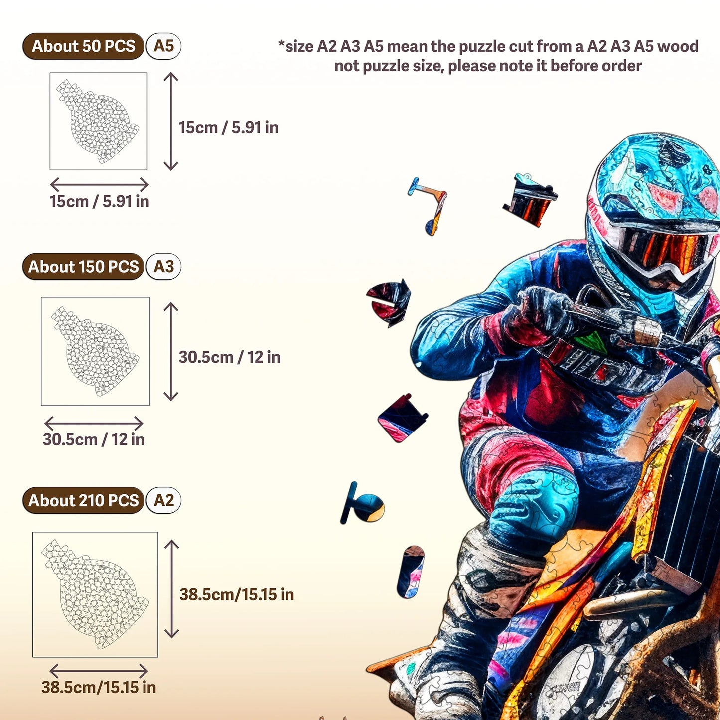 Mountain Off Road Motorcycle Wooden Jigsaw Puzzle Rugged Style Home Decor Christmas and Halloween Gift Toy For Teen And Kid