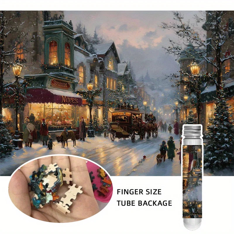 150pcs Mini Christmas Puzzle in Tube - Festive Holiday Gift Idea, Perfect Stocking Stuffer for Adults And Puzzle Lovers
