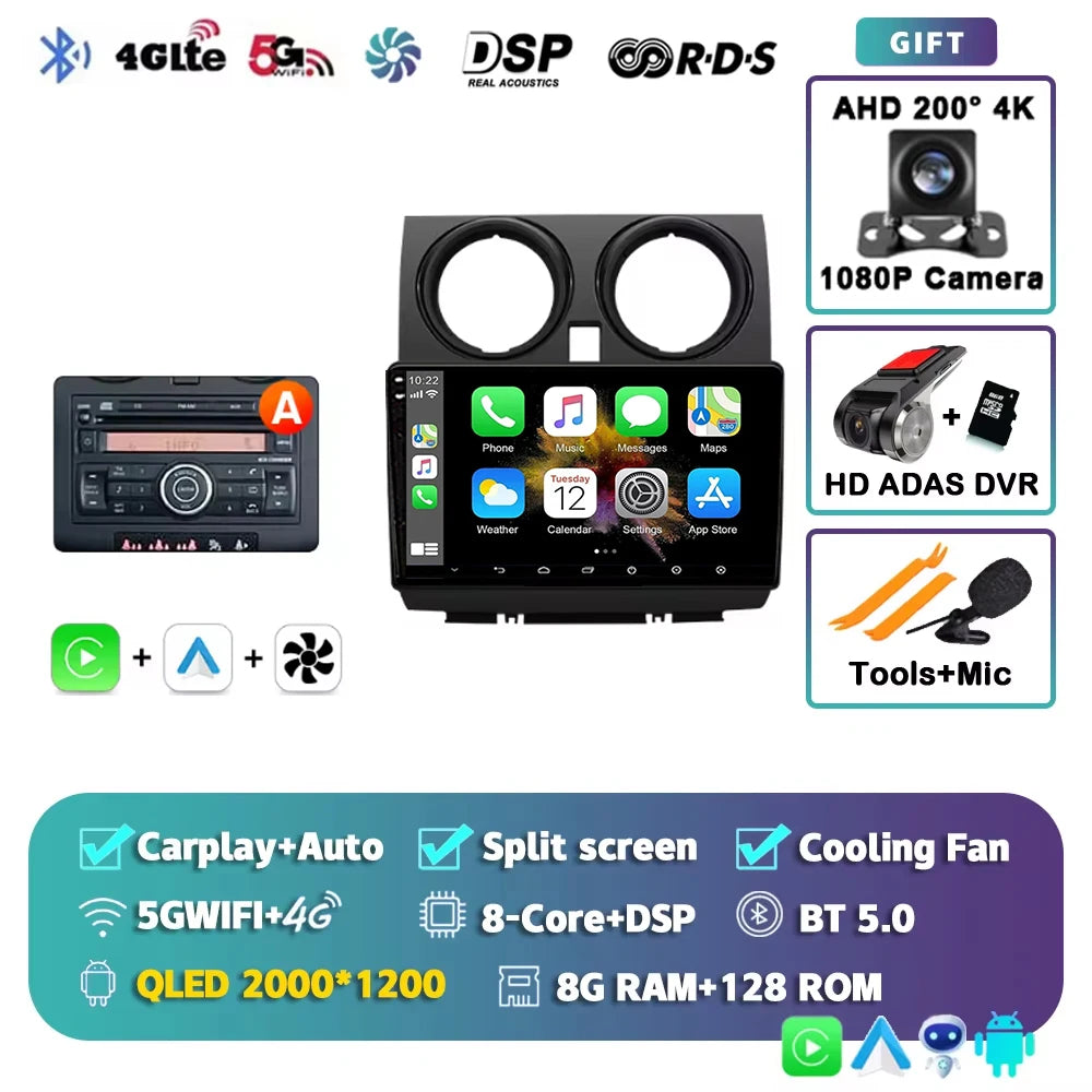 Android 15 Car Radio For Nissan Qashqai J10 2005 2006 2008 2010 2012 2014 2015 Wireless Android Auto Carplay Multimedia Player 2