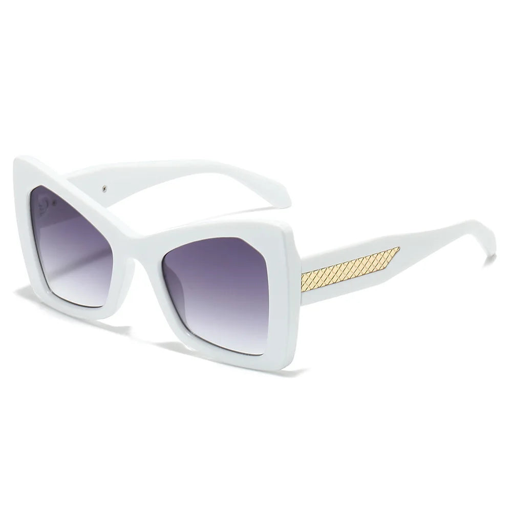 JNPCXI New Fashion Square Oversized Double Color Women Sunglasses Retro Gradient Lens Shades UV400 Men Trending Sun Glasses