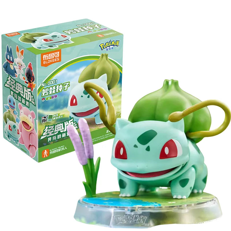Original BLOKEE Pokemon Pikachu Bulbasaur Squirtle Charizard Eevee Action Figure