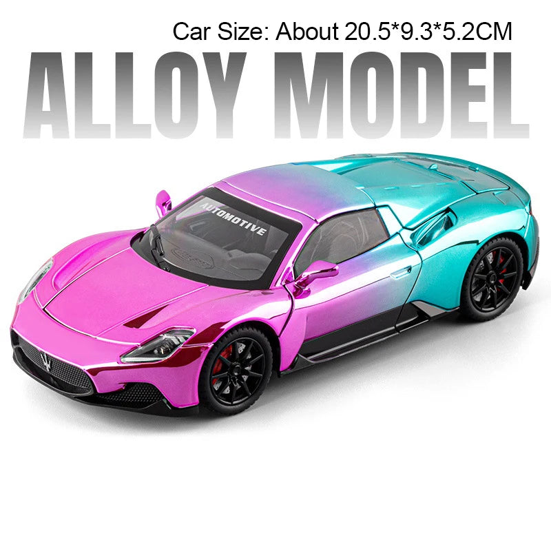 1:24 MC20 PAGANI Huayra Alloy Supercar Model Diecast Toys Four Wheel Suspension Sound Light Pull Back Vehice Children's Day Gift