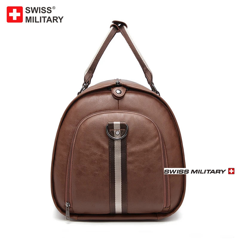 SWISS MILITARY XL Capacity Leather Bag Multifunction Lugage AntiWater Travel Bag