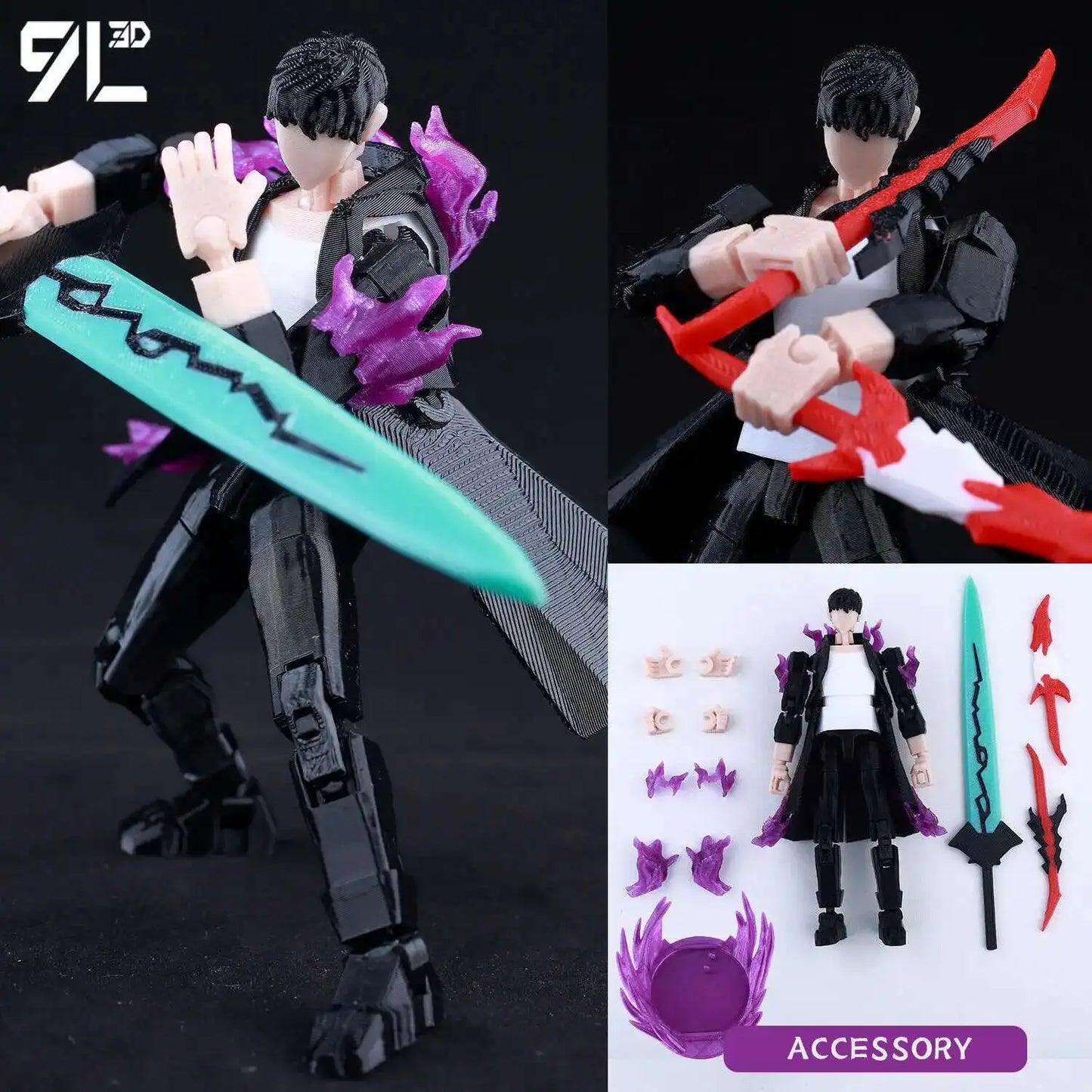 9L 3D Printed Anime Jujutsu Kaisen Sukuna Dummy 13 Shapeshift Action Figures