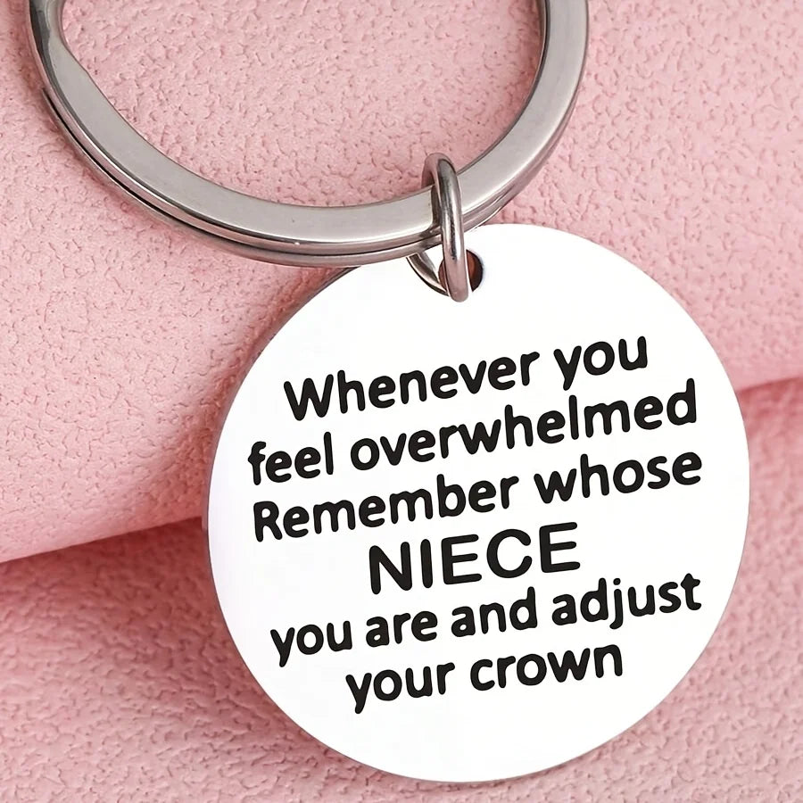 Remember Who You Are Niece Keychain Stainless Steel Dog Tag Keychain Ring Graduation Birthday Christmas Gift For Niece Teen Boy